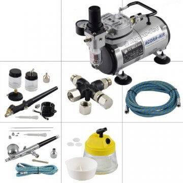 Agora-Tec® Airbrush Komplett-Set EXPERT VIII.1 Komplettsystem für Airbrush