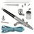 Agora-Tec® AT- Airbrush Pistole Kit AT-AK-02 mit 1,8 m Schlauch und 3 verschiedenen Düsen und Nadeln (0,2 mm 0,3mm 0,5 mm)